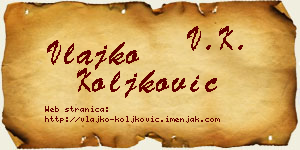 Vlajko Koljković vizit kartica